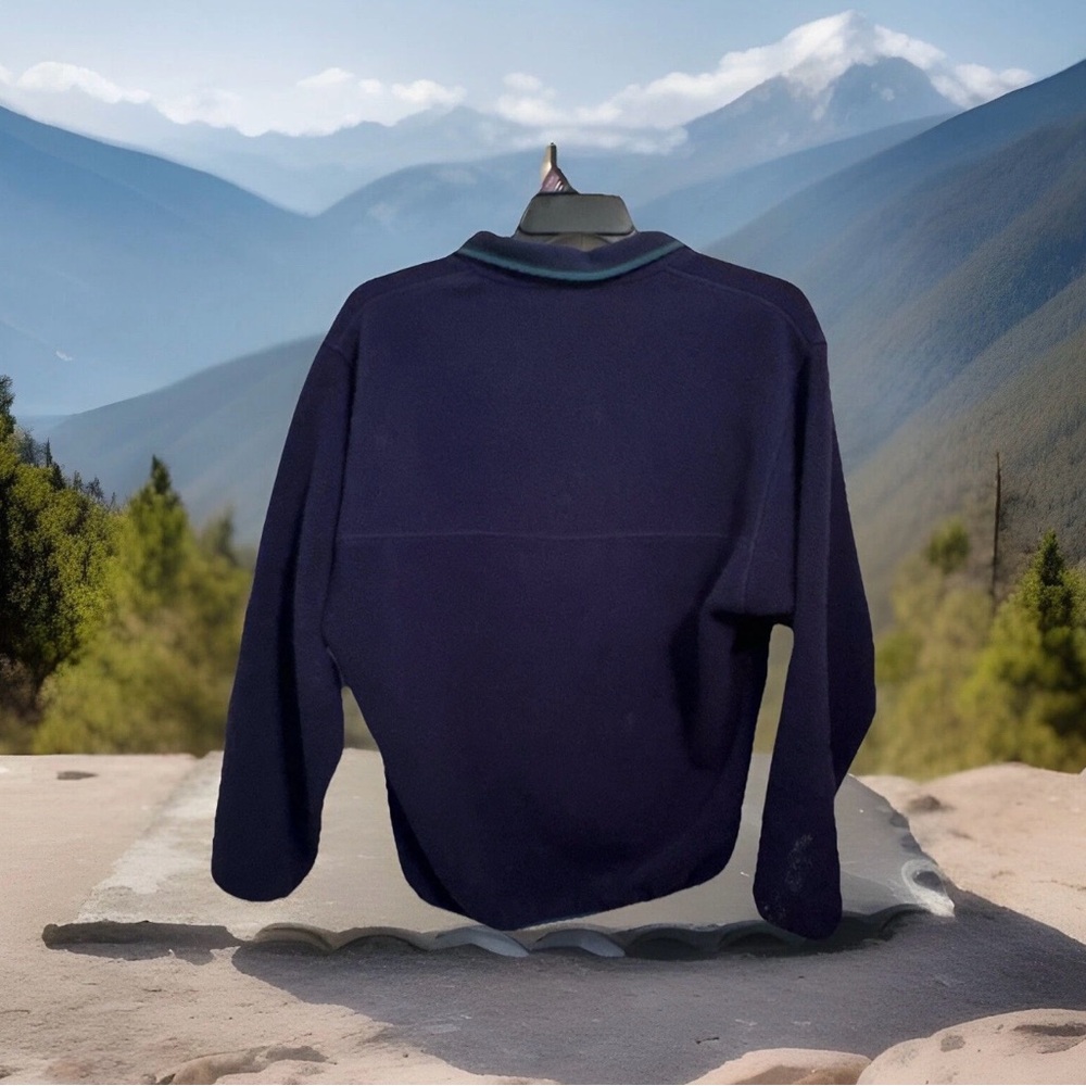 Men's Women's Vintage Patagonia Synchilla Pull Over Fleece M Blue Green Hiking - Picture 2 of 7